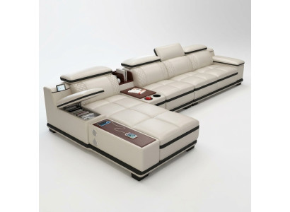 Narożnik kanapa L-form Żywy krajobraz Narożnik sofa tapicerowana Siedziba Design Couch Sofy Biały Sofa