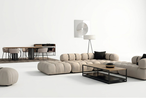 Narożnikowa kanapa Sofa L-Shape Biały Sofy Nowoczesny Salon Włókienniczy Podkładka Design Narożnik Nowość