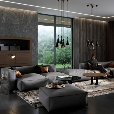 Luksusowa Sofa XXL Siedziba Sofy Materiał Living Room Design Kanapy Podkładka Modern 590 cm