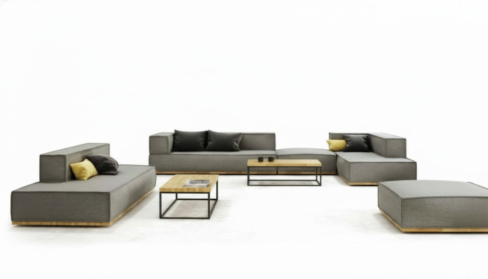Narożnikowa kanapa L-Shape Luksusowa Sofa Ustaw Materiał Sofy Podkładka Siedziba Narożnik Modern Grey