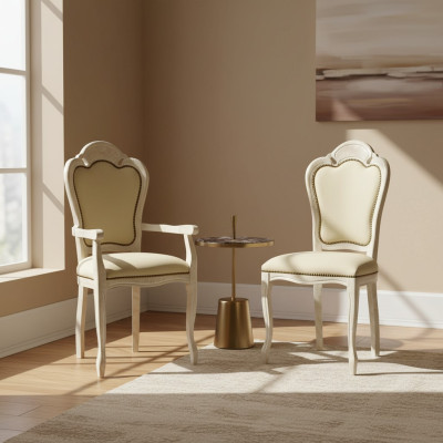 Krzesło z Podłokietnik Krzesło do jadalni Drewno Nowa jadalnia Krzesła Design Fotel Baroque