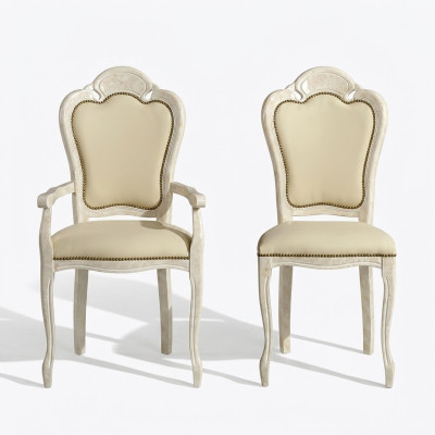Krzesło z Podłokietnik Krzesło do jadalni Drewno Nowa jadalnia Krzesła Design Fotel Baroque