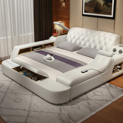 Designerskie wielofunkcyjne łóżko XXL Duże łóżko Skóra Hotelowa Podkładka 150x200cm