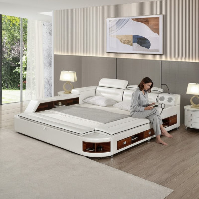 Design Skóra łóżka Hotel Double Zgłoszenie Masażu Łóżko wielofunkcyjne