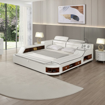 Design Skóra łóżka Hotel Double Zgłoszenie Masażu Łóżko wielofunkcyjne