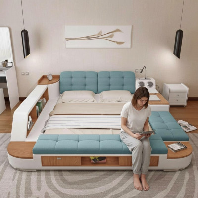 Podkładka do łóżka Nowoczesny Hotel Wielofunkcyjny Nowy Podwójny Luksusowy Design Skóra