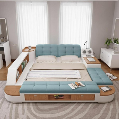 Podkładka do łóżka Nowoczesny Hotel Wielofunkcyjny Nowy Podwójny Luksusowy Design Skóra