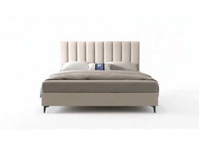 Design Drewno Skóra łóżko 180x200cm Meble Sypialnia Łóżko hotelowe