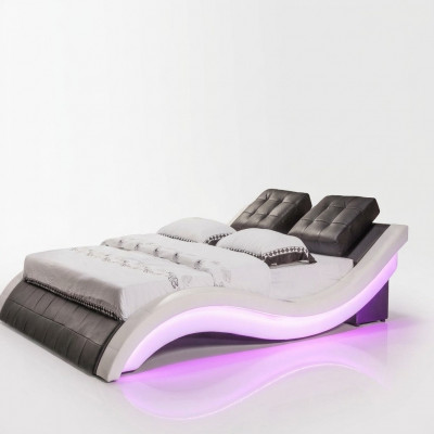 Luksusowe łóżko Design bed Digital LED Sypialnia Meble Skóra Double