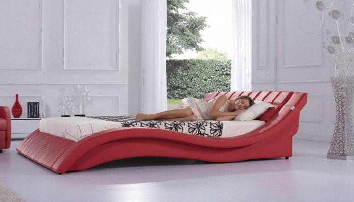 Double Marriage Łóżko XXL Skóra Rama Nowe Podwójne łóżko Designer Podkładka
