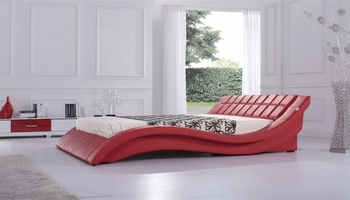 Double Marriage Łóżko XXL Skóra Rama Nowe Podwójne łóżko Designer Podkładka