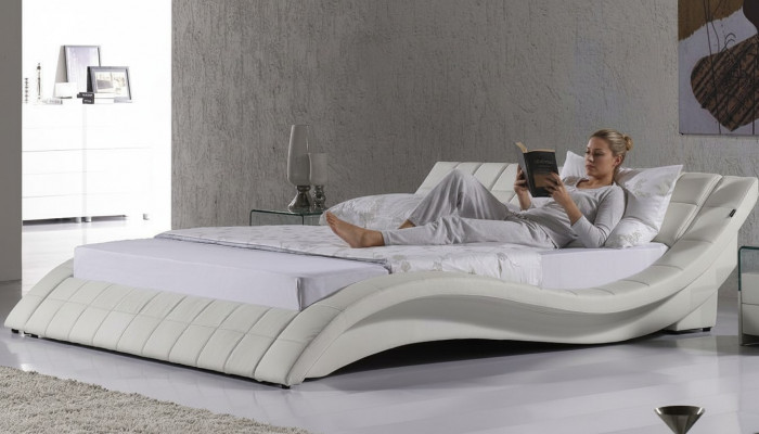łóżko Małżeństwo 180x200cm Spanie Pokój Skóra Podwójne łóżko Podkładka Design