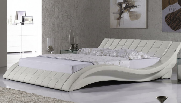 łóżko Małżeństwo 180x200cm Spanie Pokój Skóra Podwójne łóżko Podkładka Design