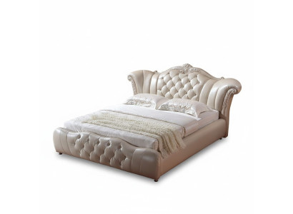 Design Chesterfield Łóżko Włókiennicze Aksamit Podkładka Hotel Skóra łóżka Sypialnia