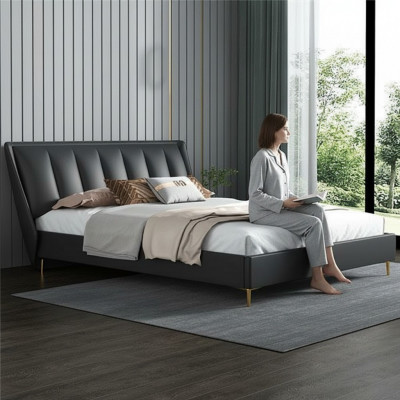 łóżko Włókienniczy Hotel Luxury Podkładka Siedziba Materiał Włochy Designer Łóżko Sypialnia