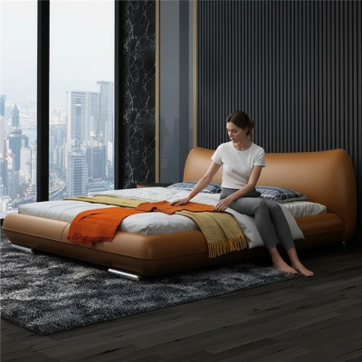 łóżko Włókienniczy Skóra Hotel Luxury Aksamit Podkładka Materiał Designer Łóżko Sypialnia