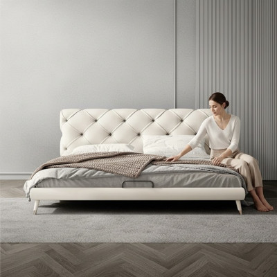 łóżko 180x200cm Sleep Pokój Włókienniczy Materiał Łóżko Chesterfield Design Luxury