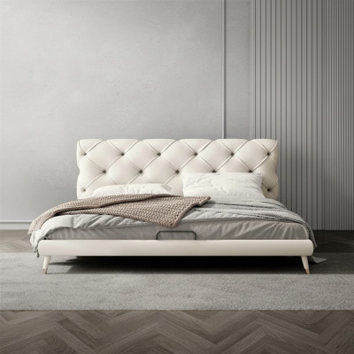 łóżko 180x200cm Sleep Pokój Włókienniczy Materiał Łóżko Chesterfield Design Luxury