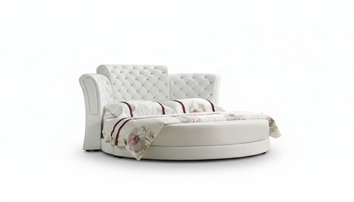 Chesterfield Okrągłe Łóżko Meble Podkładka do łóżka Sypialnia Meble skórzane łóżko hotelowe