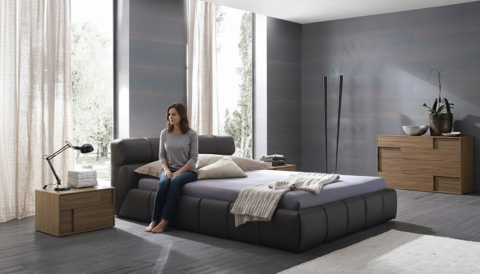 łóżko Sleep Pokój Skóra 180x200cm Nowe Łóżko Podkładka Design Luxury