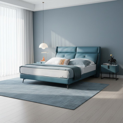 łóżko Double Hotel Sleep Pokój Drewno Nowe 180x200cm Łóżko Podkładka Design