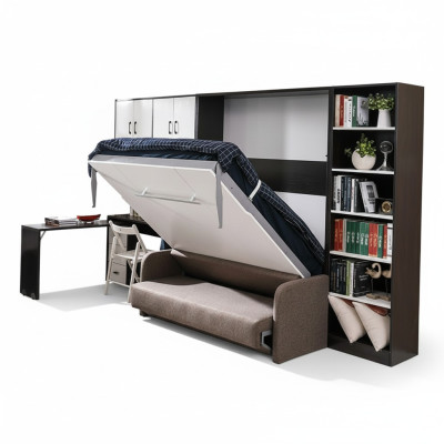 Szafa Łóżko z Sofa Podkładka Ściana Szafki Sleep Łóżko składane Meble + Kanapa Nowość