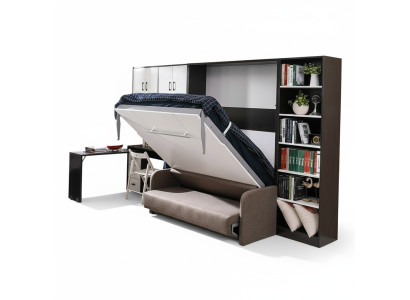 Szafa Łóżko z Sofa Podkładka Ściana Szafki Sleep Łóżko składane Meble + Kanapa Nowość