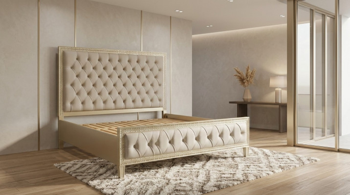 łóżko Luksusowe Łóżko Hotel Royal Meble Materiał Design Meble Łóżko tapicerowane Rama
