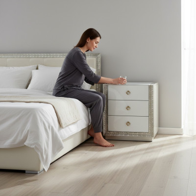 Konsole Boczne Konsole Nocne Szafki nocne Design Drewno Wysoki Połysk Stolik nocny Nowość