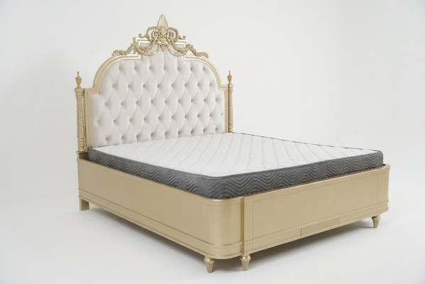 Chesterfield Drewno Podwójne łóżko Design Podkładka Łóżko Marriage Sypialnia 180x200