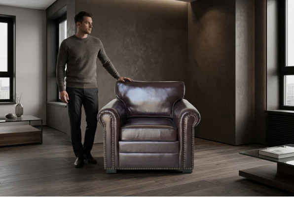 Design Fotel Skóra Luksusowa Kanapa TV 1 miejsce do siedzenia Sofa Relaks Podkładka Lounge Nowość