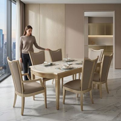 Design Luksusowe Drewno Tabela jadalnia Meble Stoły do ​​jadalni Meble hotelowe Tabela 180x90