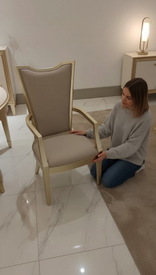 Luksusowy Fotel Krzesło Drewno Meble Wyposażenie Hotelu Fotel Krzesła Nowa jadalnia