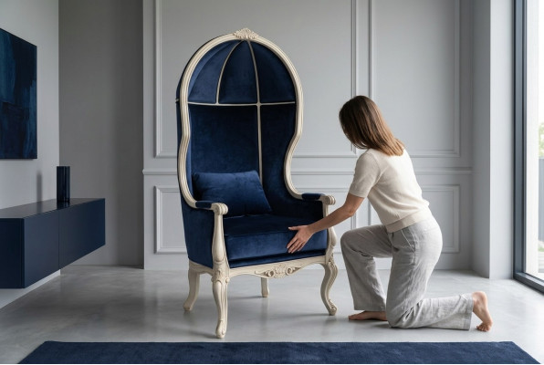 Design Fotel Abstrakcyjne Drewno Relaks Krzywy Salon Meble Krzesła Krzesło Nowość