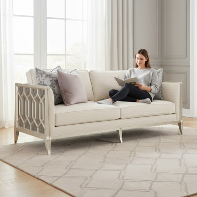 Nowoczesne 3 miejsce do siedzenia Design Sofa Kanapa Podkładka Sofy Kanapy Materiał Włókienniczy Trzyosobowy