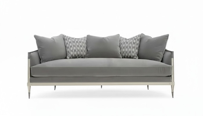 Salon Material Kanapa Sofa 3 miejsce do siedzenia Designerskie Kanapy Kanapa Szara Włókienniczy Podkładka