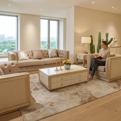 Salon Tabela Drewno Design stoły Nowoczesny stolik kawowy Stolik Sofa Meble