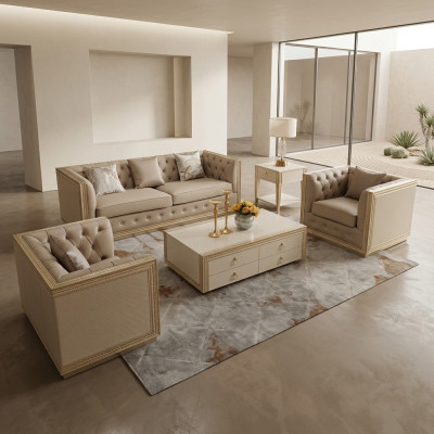 Salon Tabela Drewno Design stoły Nowoczesny stolik kawowy Stolik Sofa Meble