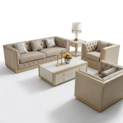 Salon Tabela Drewno Design stoły Nowoczesny stolik kawowy Stolik Sofa Meble