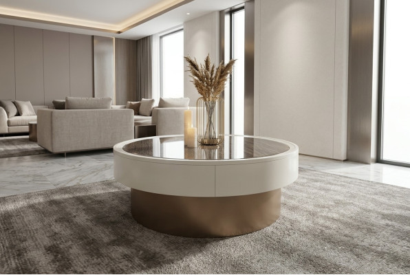 Design Metal Drewno Złota Sofa Salon stoły Boczne Okrągły Tabela stolik kawowy