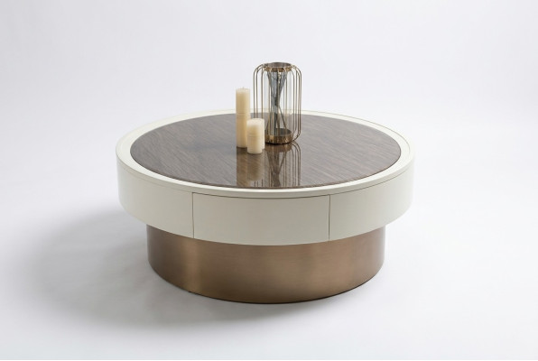 Design Metal Drewno Złota Sofa Salon stoły Boczne Okrągły Tabela stolik kawowy