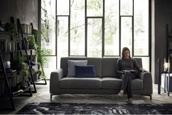 Design Szara Sofa 3 miejsce do siedzenia Nowoczesna Materiałowa Sofa Podkładka Sofy Luksusowe alfitalia