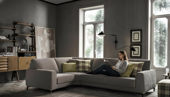 Narożnik Włoski Sofa Kanapa Sofy Narożnik Ustawić Meble Materiał Włókienniczy