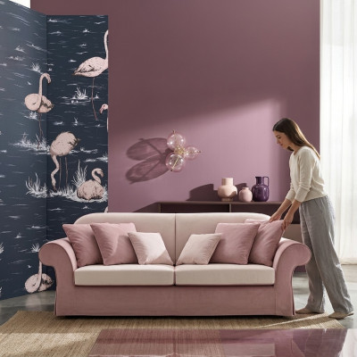 Klasyczne Meble tapicerowane Sofy Design Luksusowa Kanapa Sofa Włókienniczy Sofy Różowe 3 miejsce do siedzenia