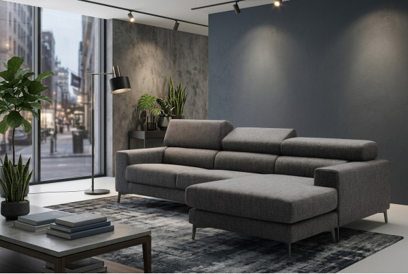 Design Podkładka Salon Nowoczesny Luksus Narożnik Włókienniczy Drewno Sofa L-Shape alfitalia