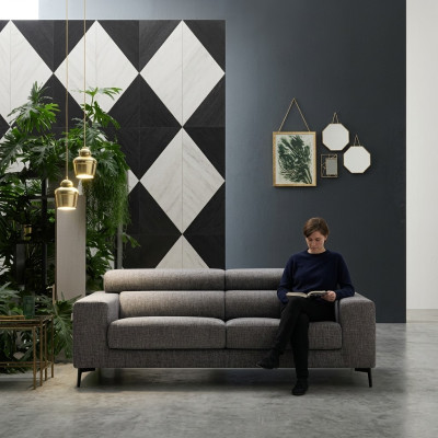 Nowoczesna Sofa 3-osobowa Siedziba Pokój Meble Szary Design Kanapa Trzyosobowa Podkładka Sofa