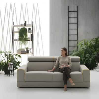 Design Szara Sofa 3 miejsce siedzące Pokój dzienny Materiał Kanapa Sofa Podkładka Sofy alfitalia
