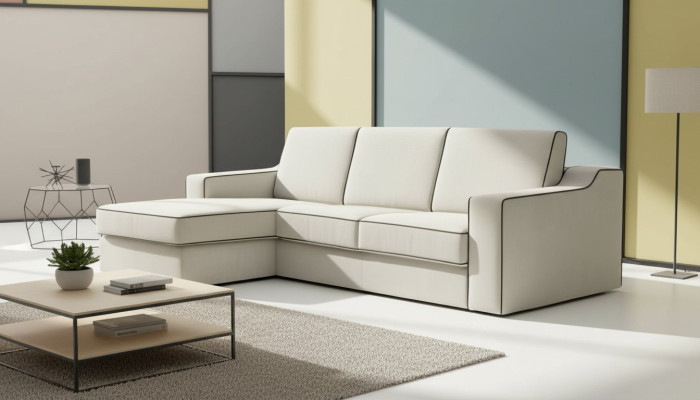 Design Włókienniczy Modern Couch Luxury Narożnikowa kanapa Meble w kształcie litery L Podkładka Beige alfitalia