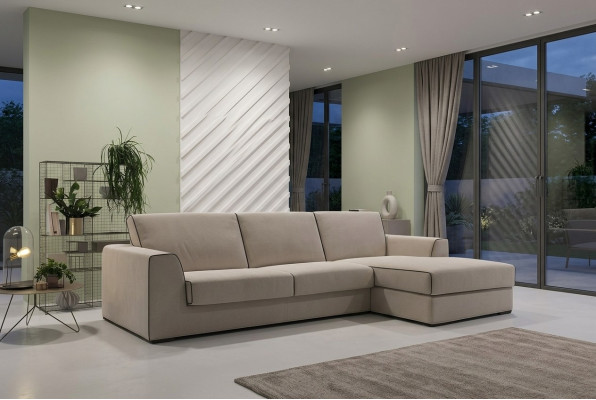 Szara Kanapa Żywy krajobraz Materiał Narożnik Sofa Design Włókienniczy Sofa L-Shape alfitalia Nowość