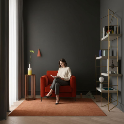 Design Lounge Club Relaks Fotel Krzesło Podkładka Telewizyjna Włókienniczy Czerwony Luksusowy Materiał Nowy